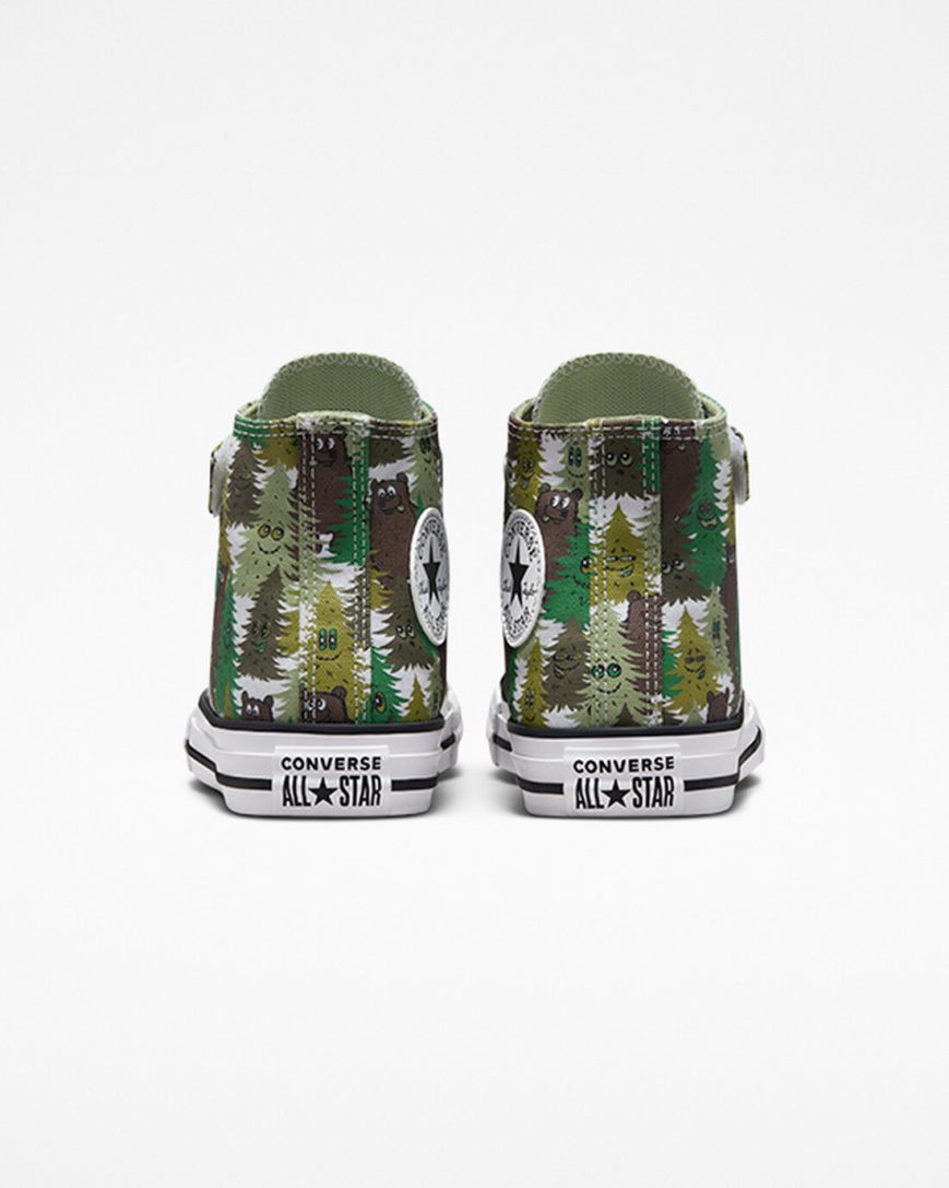 Tenisi Inalti Baieti Converse Chuck Taylor All Star Easy-On Forest Camo Albi Verzi | RO NCOTY591